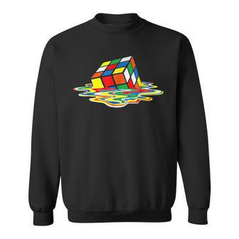 Melting Cube Speed Cubing Vintage Puzzle Youth Math Sweatshirt - Monsterry UK