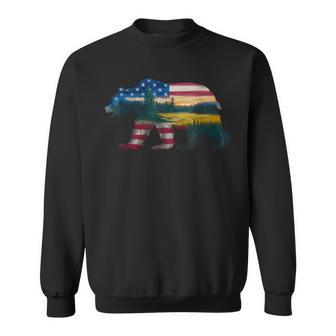 Memorial Day 4Th Of July Flag Usa Bear Fathers Day Sweatshirt - Seseable