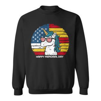 Memorial Day Fathers Vintage Usa Unicorn 4Th Of July Sweatshirt - Seseable