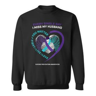 In Memory Of My Loving Husband Suicide Prevention Awareness Sweatshirt - Monsterry AU