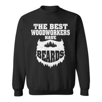 Mens Woodworking Woodworker Carpentry Beard Sweatshirt | Mazezy