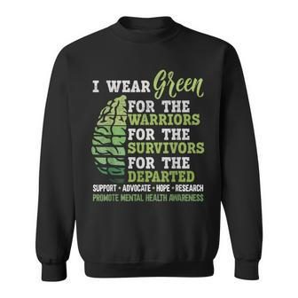 Mental Health Awareness Matters Support I Wear Green Warrior Sweatshirt - Seseable