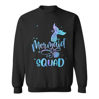 Mermaid Squad Cute Girls Birthday Squad Mermaid Tail Party Sweatshirt - Seseable