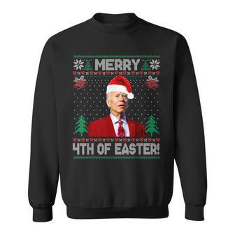 Merry 4Th Of Easter Joe Biden Christmas Ugly Sweater Sweatshirt | Mazezy DE