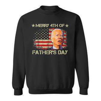 Merry 4Th Of Fathers Day Biden Us Flag 4Th Of July Sweatshirt - Thegiftio UK