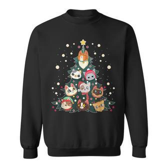 Merry Catmas Christmas Tree Cats Xmas Meow Christmas Sweatshirt | Mazezy