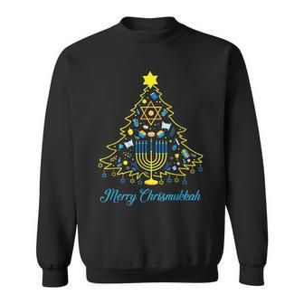 Merry Chrismukkah Christmas Tree Menorah Hanukkah Jewish Sweatshirt - Monsterry DE