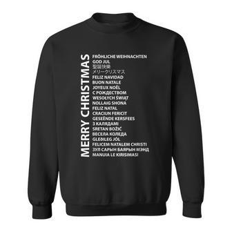 Merry Christmas In Different Country Language Travel Lover Sweatshirt - Monsterry