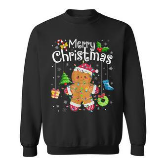 Merry Christmas Gingerbread Man Xmas Cookie Sweatshirt | Mazezy