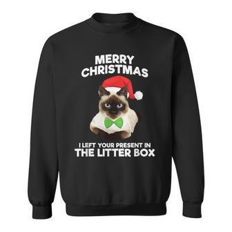 Merry Christmas I Left Your Present In The Litter Box Sweatshirt - Monsterry