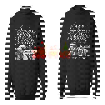 Merry Christmas Train Santa Claus Gingerbread House Pajamas Sweatshirt - Seseable