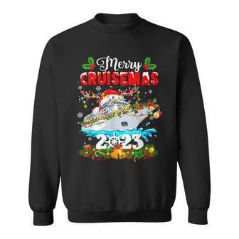 Merry Cruisemas 2023 Christmas Santa Hat Reindeer Xmas Light Sweatshirt - Seseable