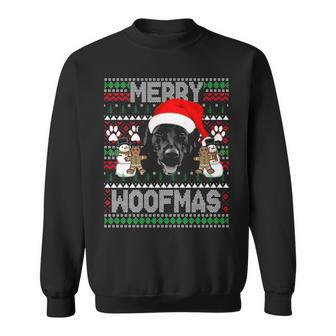 Merry Woofmas Cute Black Labrador Dog Ugly Sweater Sweatshirt | Mazezy