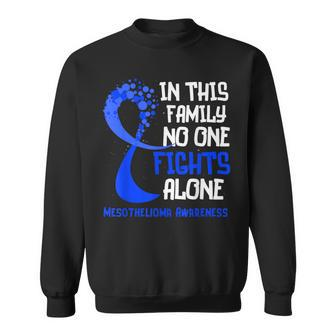 Mesothelioma Awareness Blue Ribbon Hope Family Fighter Sweatshirt - Seseable