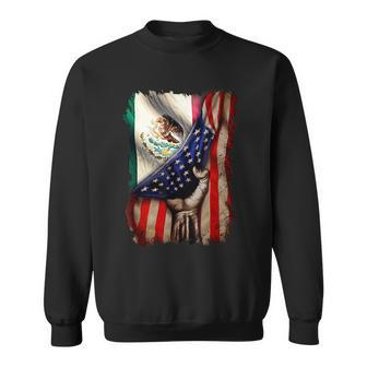 Mexican Roots American Mexican Flag Mexico Is Calling Sweatshirt - Monsterry