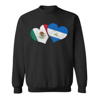 Mexico Nicaragua Hearts Mexican Nicaraguan Flag Pride Nica Sweatshirt - Monsterry AU