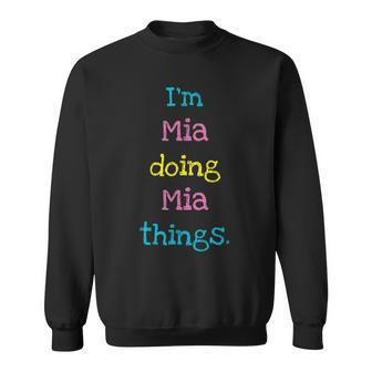 Mia Cute Personalized Text Kid's Top For Girls Sweatshirt - Monsterry