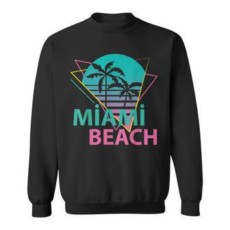 Miami Beach Florida Proud Floridian Retro Palms Trees Sweatshirt - Thegiftio UK