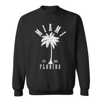 Miami Est 1896 Florida Palm Tree Vintage Sweatshirt - Monsterry