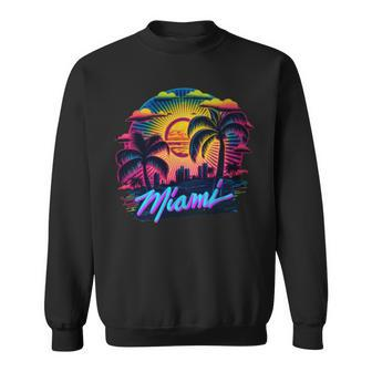 Miami Florida Vibrant Colorful Miami Souvenir Sweatshirt - Seseable