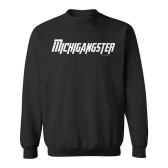 Michigangster Detroit Michigan Midwest Mitten Sweatshirt - Monsterry UK