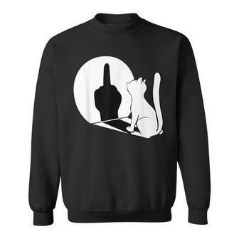 Middle Finger Cat Middle Finger Shadow S Sweatshirt - Seseable