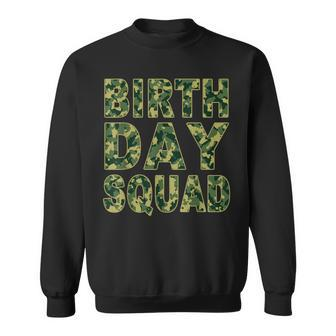 Military Green Camouflage Pattern Matching Birthday Squad Sweatshirt - Thegiftio UK