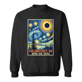 Millinocket Maine Total Solar Eclipse 2024 Starry Night Sweatshirt - Thegiftio