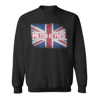 Milton Keynes United Kingdom British Flag Vintage Souvenir Sweatshirt - Thegiftio UK
