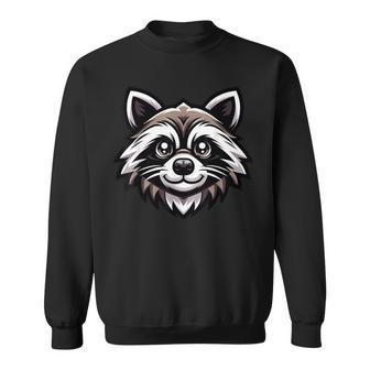 Mischievous Raccoon Face Wildlife Animal Lover Sweatshirt - Monsterry