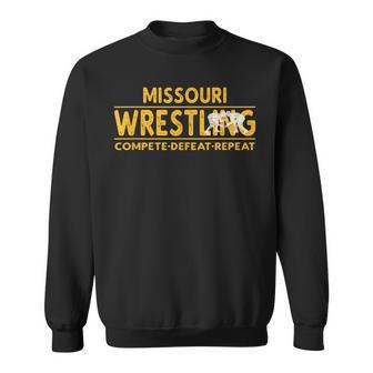 Missouri Wrestling Compete Defeat Repeat Sweatshirt - Monsterry DE