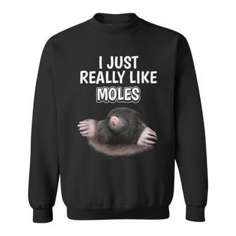 Mole Quote I Just Really Like Moles Clothes Mole Sweatshirt - Thegiftio UK