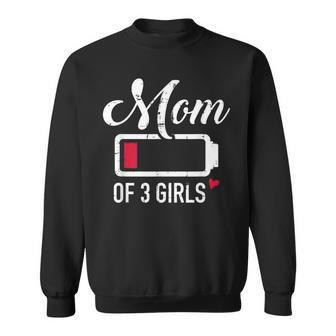 Mom Of 3 Girls Low Battery Sweatshirt - Monsterry DE