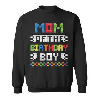 Mom Of The Birthday Boys Building Bricks Master Builder Sweatshirt - Monsterry