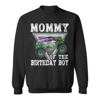 Mommy Of The Birthday Boy Monster Truck Birthday Family Sweatshirt - Seseable