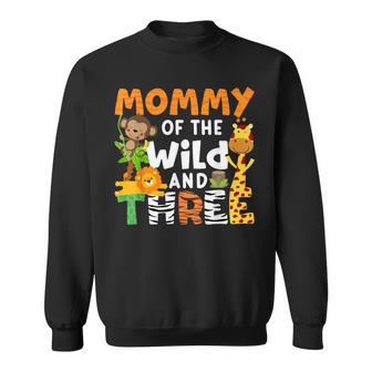 Mommy Of The Wild And Three Zoo Birthday Party Safari Theme Sweatshirt - Thegiftio UK