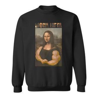 Mona Lifta Parodie Sweatshirt, Muskulöse Mona Lisa Fitness Humor - Seseable