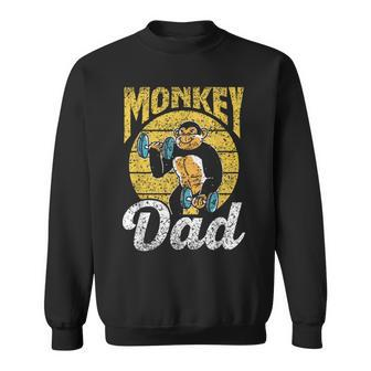 Monkey Dad Monkeys Lover Animal Saying Father Daddy Papa Sweatshirt - Monsterry DE
