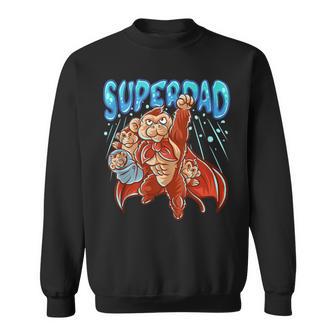 Monkey Dad Super Dad Superhero Daddy Chimpanzee Father's Day Sweatshirt - Monsterry CA