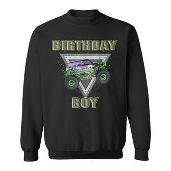 Monster Truck Birthday Boy Vintage Retro Sunset For Boys Sweatshirt - Monsterry