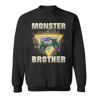 Monster Truck Brother Retro Vintage Monster Truck Sweatshirt - Monsterry
