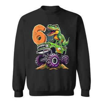 Monster Truck Dinosaur T-Rex 6Th Birthday Boy 6 Year Old Sweatshirt - Thegiftio UK