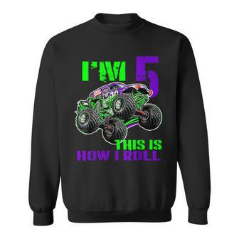 Monster Truck Are My Jam 5 Year Old Boys 5Th Birthday Party Sweatshirt | Mazezy