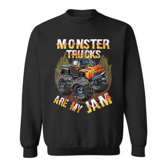 Monster Trucks Are My Jam American Trucks Cars Lover Sweatshirt - Monsterry CA
