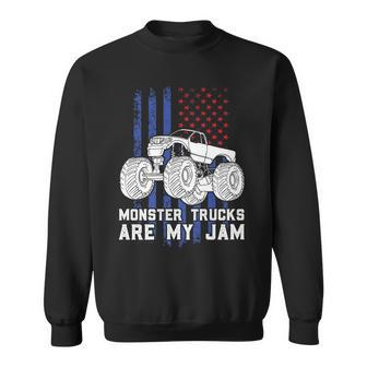 Monster Trucks Are My Jam Trucker Dad Father's Day Sweatshirt - Thegiftio UK