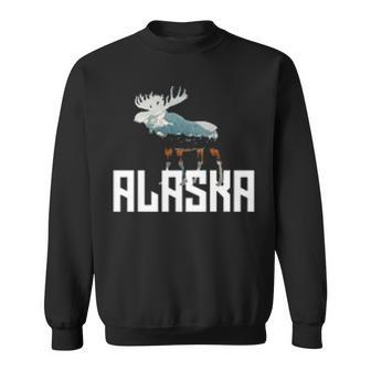 Moose Alaska Last Frontier Alaska Sweatshirt | Mazezy