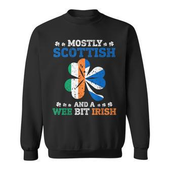 Mostly Scottish And A Wee Bit Irish St Patrick Day Sweatshirt - Thegiftio UK