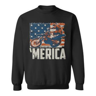 Motocross Racer Dirt Bike Merica American Flag Sweatshirt | Mazezy