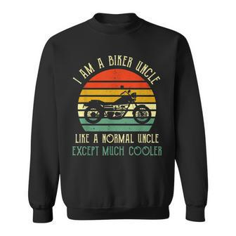 Motorcycle Biker Uncle Rider Riding Motorbike Fathers Day Sweatshirt - Monsterry