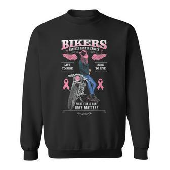 Motorcycle Breast Cancer Warriors And Survivors Support Sweatshirt - Monsterry UK